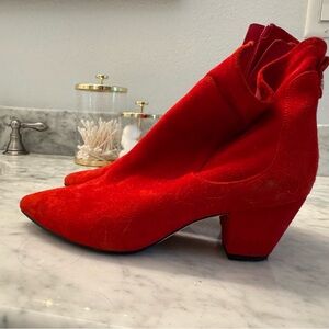 Sam Edelman Red Heeled Boots with Block Heel